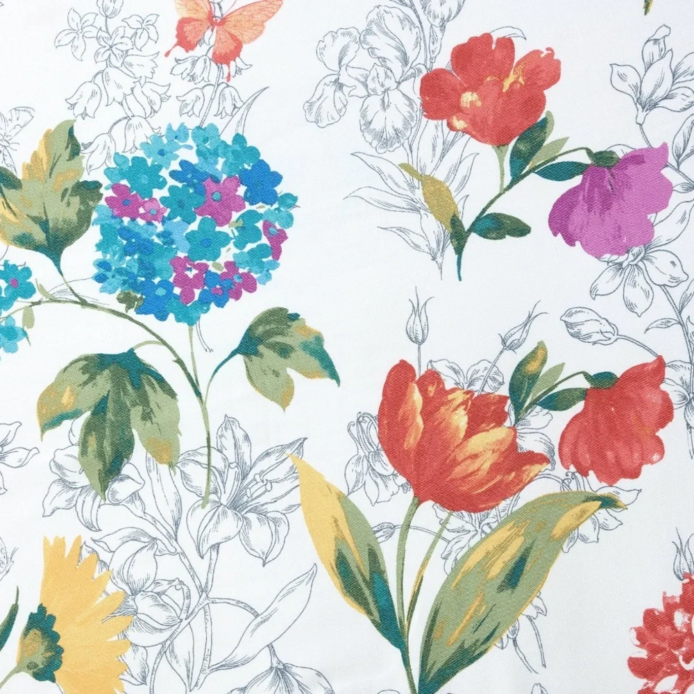 The Pioneer Woman Blooming Bouquet Floral Shower Curtain 72x72 NWT Butterfly